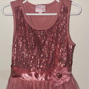 Tadashi Shoji Pink Sequin Kids Dress